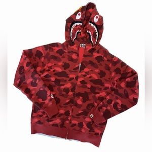 BAPE Color Camo Tiger Shark Wide Full Zip Double Hoodie